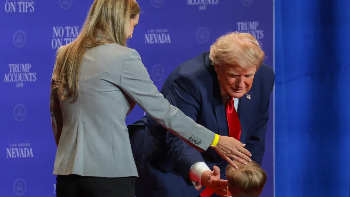 Trump Saves Toddler From Stage Edge With One Quick Move