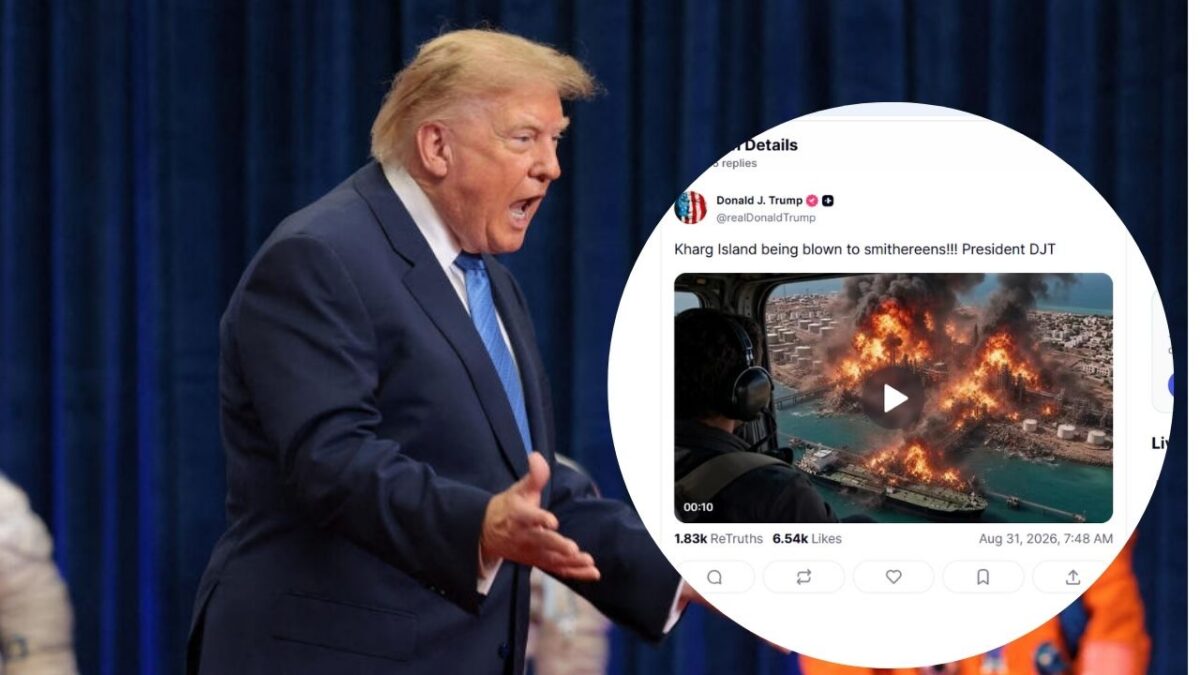 Trump Posts AI Video Claiming Iran's Kharg Island Destroyed